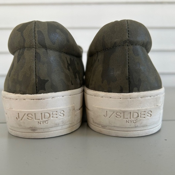 J/Slides Women's Green Camo Leather  Heidi Slip on Sz 9 - Picture 8 of 12